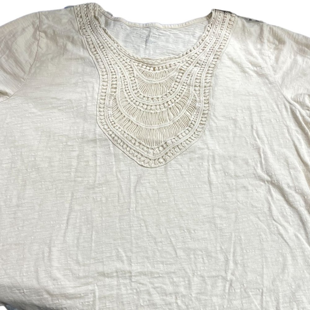 Catherines Cream Shirt Embroidery Boho Detail Neckline 26/28W